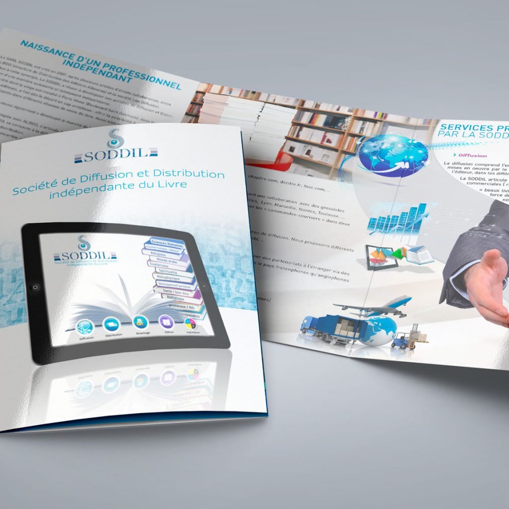 Dépliant commercial Soddil - Conception graphique print flyer professionnel Cholet