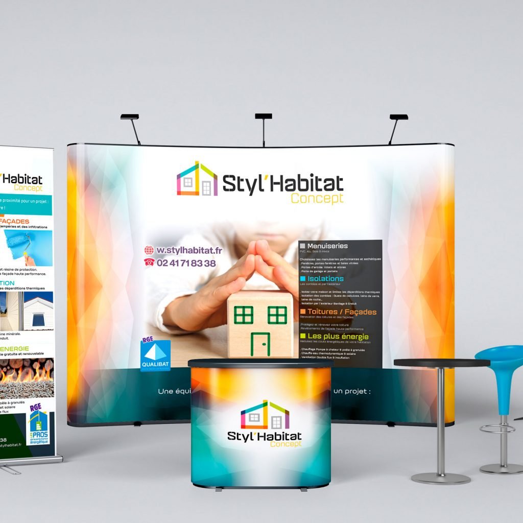 Design stand exposition Styl'Habitat - Conception signalétique salon professionnel